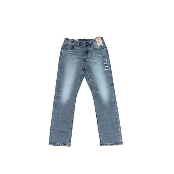 LEVI Denim Jeans 501 Original High Rise Straight Leg Button Fly Gray 30x30 NWT - Picture 1 of 6